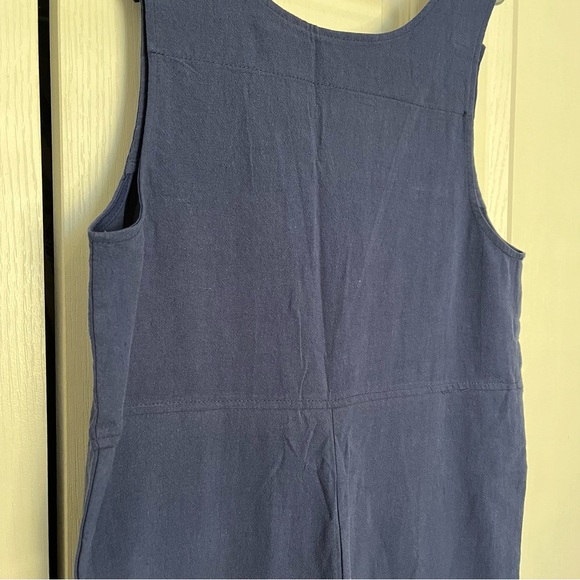 Navy Blue Sleeveless Jumpsuit - Picture 4 of 6